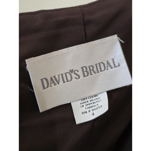 Davids Bridal Plum Strapless A Line Dress Womens Size 4 Sweetheart Wedding Guest - Picture 9 of 12